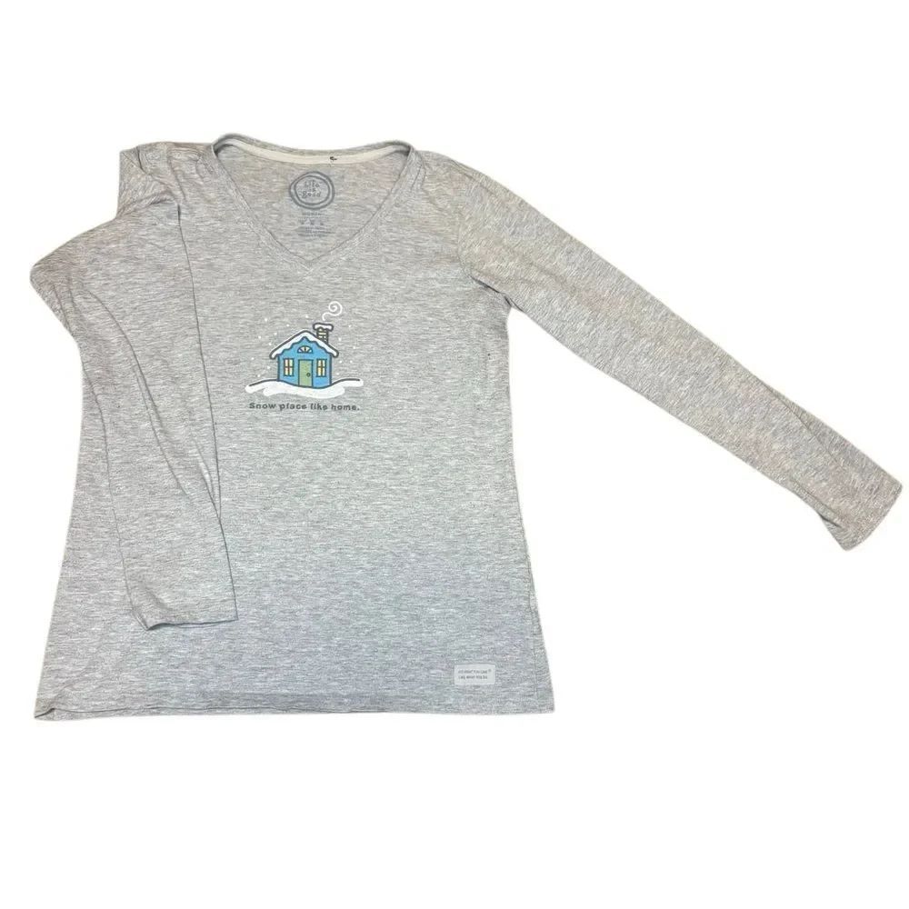 Life Is Good Snow Place Like Home Long Sleeve Tee Shirt. Sz. M. Great Condition!
